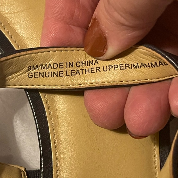 Talbots navy leather sandal flats, navy, Size 8, EUC - Picture 2 of 4